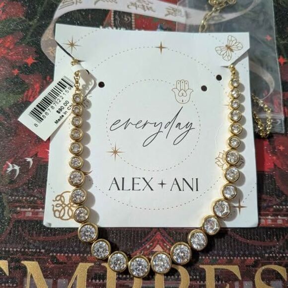 alex + ani Jewelry - Alex & Ani Crystal Tennis Necklace – Adjustable 16”–18”